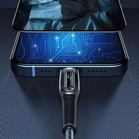 USAMS Pīts kabelis USB-C na Lightning Smart Power-off 20W PD Kabelis 1.2m melns SJ518USB01 (US-SJ518)