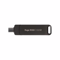 Flashdrive PATRIOT Rage R550 512GB 100 MB/S USB A+C Swivel Design (PE512GR550DSAD) melns
