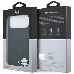 Mercedes Plain Smooth Leather MagSafe Чехол для iPhone 17 Pro Max - чёрный
