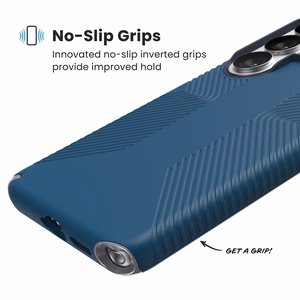 Speck Presidio2 Grip Magnet MagSafe vāciņš ierīcei Samsung Galaxy S26 Ultra, dziļjūras zils / metāliski sudraba / Spell Blue
