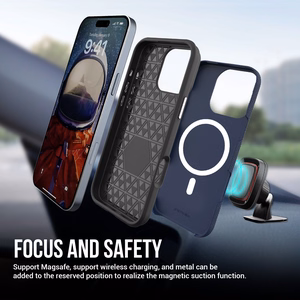 Perfectionists Trīsstūra Mag futrālis iPhone 12 Pro Max tumši zils