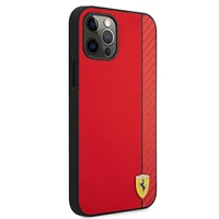 Ferrari FESAXHCP12LRE iPhone 12 Pro Max 6.7" sarkans/sarkans cietais viedtālruņa apvalks On Track Carbon Stripe