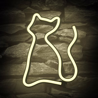 Neon LED Light CAT warm balts Bat + USB FLNE03 Forever Light