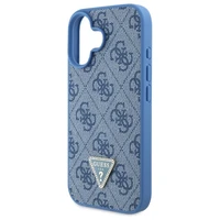 Guess Ādas Crossbody apvalks viedtālrunim iPhone 16 ar metāla logotipu un Strass - zils