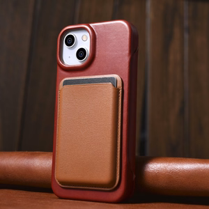 iCarer CE Premium ādas folio vāciņš iPhone 14 Plus ar MagSafe magnētisku flip vāciņu - sarkanā krāsā
