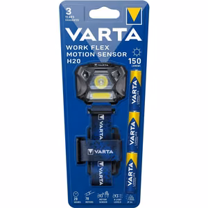 VARTA Head Flashlight LED Work Flex Motion Sensor H20 150lm 18648 + 3 x Batteries R3 (AAA)