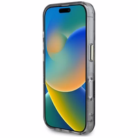 Guess Glitter Flowers Triangle Buttons Magnētiskais viedtālruņa apvalks iPhone 16 - melns