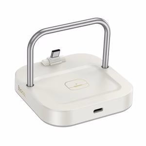 Galda lādētājs Hoco 2in1 USB C PD QC 3A 30W + bezvadu uzlāde 5W CQ16B balts