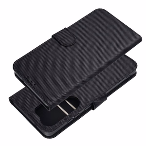 Atlokāmais 4Card RFID maciņš Xiaomi 17 ULTRA ar aizsardzību pret zādzībām, no tehniskā auduma, melns