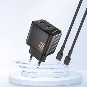 Dudao A28PEU PD 45W GaN 2xUSB Wall Lādētājs - Melns