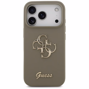 Guess чехол для iPhone 17 Pro GUHCP17LSC4GSMW (Silicone W/ Big 4G Script) коричневый