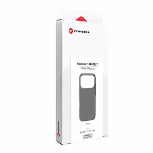 Maciņš telefonam iPhone 17 PRO MAX Forcell F-Protect Frame Premium saderīgs ar Magsafe pelēks
