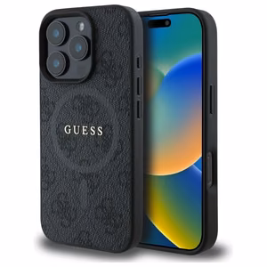 Guess 4G Ring Classic Logo MagSafe case for iPhone 16 Pro Max - black