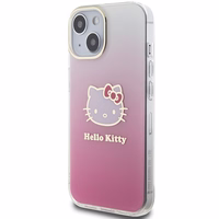 Hello Kitty IML Gradient Electrop Kitty Head viedtālruņa apvalks iPhone 15 - rozā