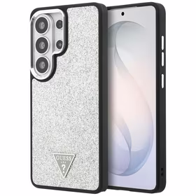 Guess maciņš Fixed Glitter Triangle MagSafe for Samsung Galaxy S26 Ultra sudraba