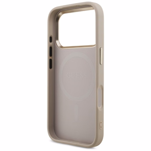 Guess 4G trīsstūra logotipa Magnētiskais apvalks iPhone 17 Pro - rozā un zelts