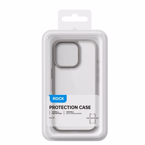 Rock Guard sērijas viedtālruņa apvalks Iphone 16 Plus caurspīdīgs-melns