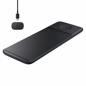 Samsung Trio EP-P6300TBEGEU 3in1 indukcijas lādētājs tālrunim / Galaxy Watch / Buds – melns + tīkla lādētājs + kabelis