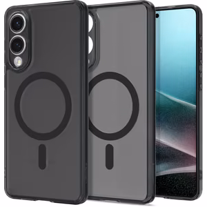 Spigen Ultra Hybrid Mag viedtālruņa apvalks ar MagSafe Samsung Galaxy S25 Edge - melns caurspīdīgs