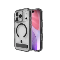 ZAGG Santa Cruz Snap KS Magnētiskais viedtālruņa apvalks ar statīvu iPhone 17 Pro – caurspīdīgs un melns