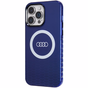 Audi IML Magnētiskais apvalks viedtālrunim iPhone 14 Pro Max ar lielu logotipu - zils