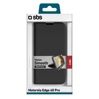 SBS Wallet Smooth Case for Motorola Edge 60 Pro with Flip - Black