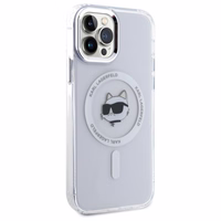 Karl Lagerfeld IML Metāla Choupette galva MagSafe apvalks iPhone 12 - balts