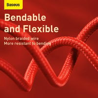 Baseus kabelis Tīģera gads 3 vienā - USB uz Type C, Lightning, Micro USB - 3,5A 1,2 metri (CASX010009) sarkans