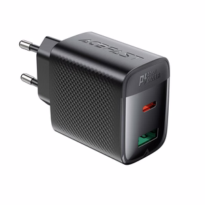 Acefast A106 GaN PD sienas lādētājs, 45 W, USB-C, USB-A, melns