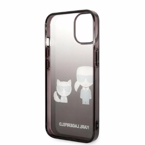 Karl Lagerfeld KLHCP14LTGKCK iPhone 14 Pro 6.1 "cietais apvalks melns/melns Gradients Ikonik Karl & Choupette