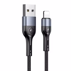 USAMS Pīts kabelis U55 2A lightning melns 1m SJ448USB01 (US-SJ448)