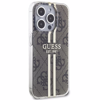 Guess IML 4G Gold Stripe apvalks iPhone 15 Pro Max - brūns