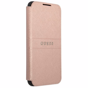 Viedtālruņa apvalks Guess GUBKS22MPSASBPI S22+ S906 rozā Saffiano Stripes
