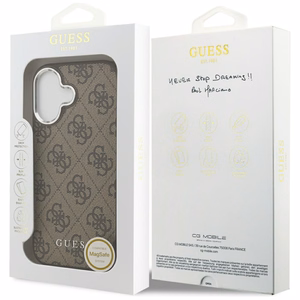 Guess 4G Classic Logo magnētiskais viedtālruņa apvalks iPhone 17 - brūns