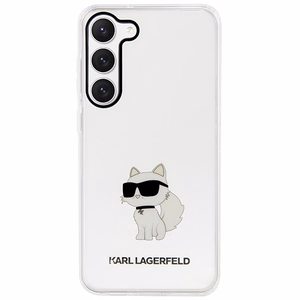 Karl Lagerfeld KLHCS23MHNCHTCT S23+ S916 caurspīdīgs cietais viedtālruņa apvalks Ikonik Choupette