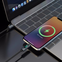 Dudao L7C USB-C - USB-C 100W kabelis ar LED ekrānu 1m - melns