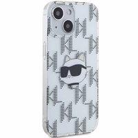 Karl Lagerfeld IML Choupette galvas un monogrammas apvalks iPhone 15 / 14 / 13 - caurspīdīgs
