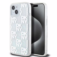 DKNY šķidrā spīduma vairāku logotipu viedtālruņa apvalks iPhone 15 / 14 / 13 - balts