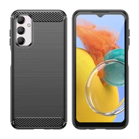 Elastīgais oglekļa raksta vāciņš Samsung Galaxy M14 viedtālrunim Carbon Case - melns