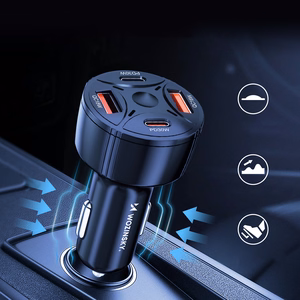 Wozinsky WLS-04 60W automašīnas lādētājs, 2xUSB-C un 2xUSB-A, melns