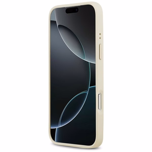 Guess Grained Strass Logo MagSafe чехол iPhone 17 Pro Max бежевый