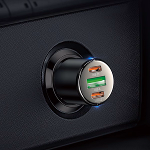 Auto lādētājs Hoco NZ6 PD45W 2xType-C/1xUSB-A melns
