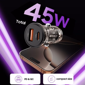 Tech-Protect CC01 45W auto lādētājs 2 porti USB-A / USB-C melns