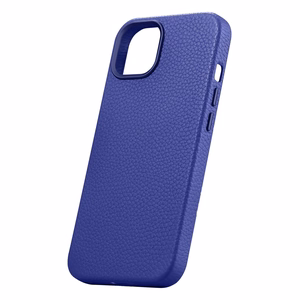 iCarer Litchi Premium ādas viedtālruņa apvalks iPhone 14 Plus Magnētiskais ādas apvalks ar MagSafe Tumši zils (WMI14220711-DB)
