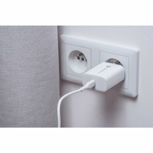 FORCELL F-ENERGY TFK-TC-25WPD ceļojumu lādētājs Type C + kabelis Type C uz Type C PD Q.C 3A 25W balts