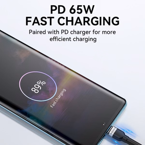 Wozinsky WNBCC1 USB-C / USB-C PD 65W kabelis 1m - melns