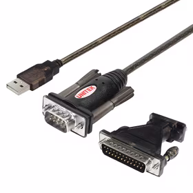 UNITEK Y-105A serial cable melns 1.5 m USB Type-A DB-9