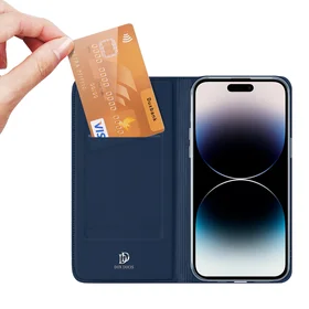 Viedtālruņa apvalks Skin Pro Wallet Case iPhone 15 Pro - zils