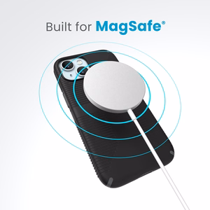 Speck Candyshell Grip MagSafe - iPhone 17e / 16e / 15 / 14 / 13 maciņš (melns / Slate pelēks)