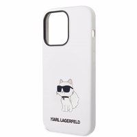 Karl Lagerfeld Silicone Choupette viedtālruņa apvalks iPhone 14 Pro Max - balts